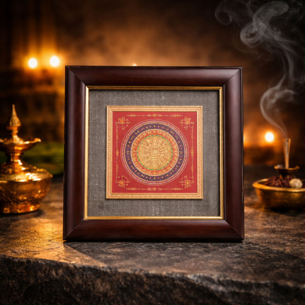 Kuber Yantra Pyrite Dust Frame